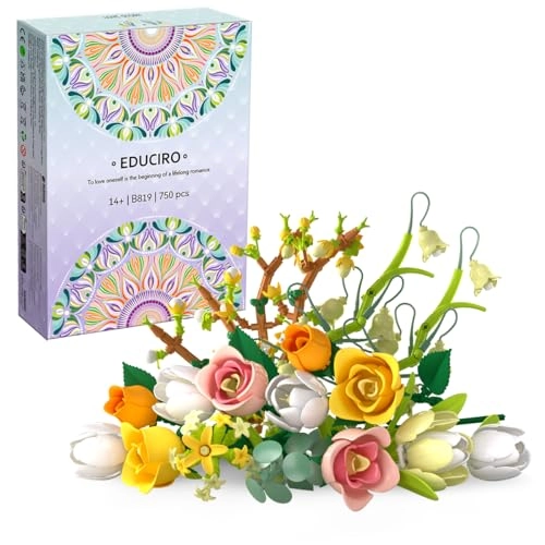 Rose & Tulip Flower Bouquet (B819) - Artificial Flowers Building Set