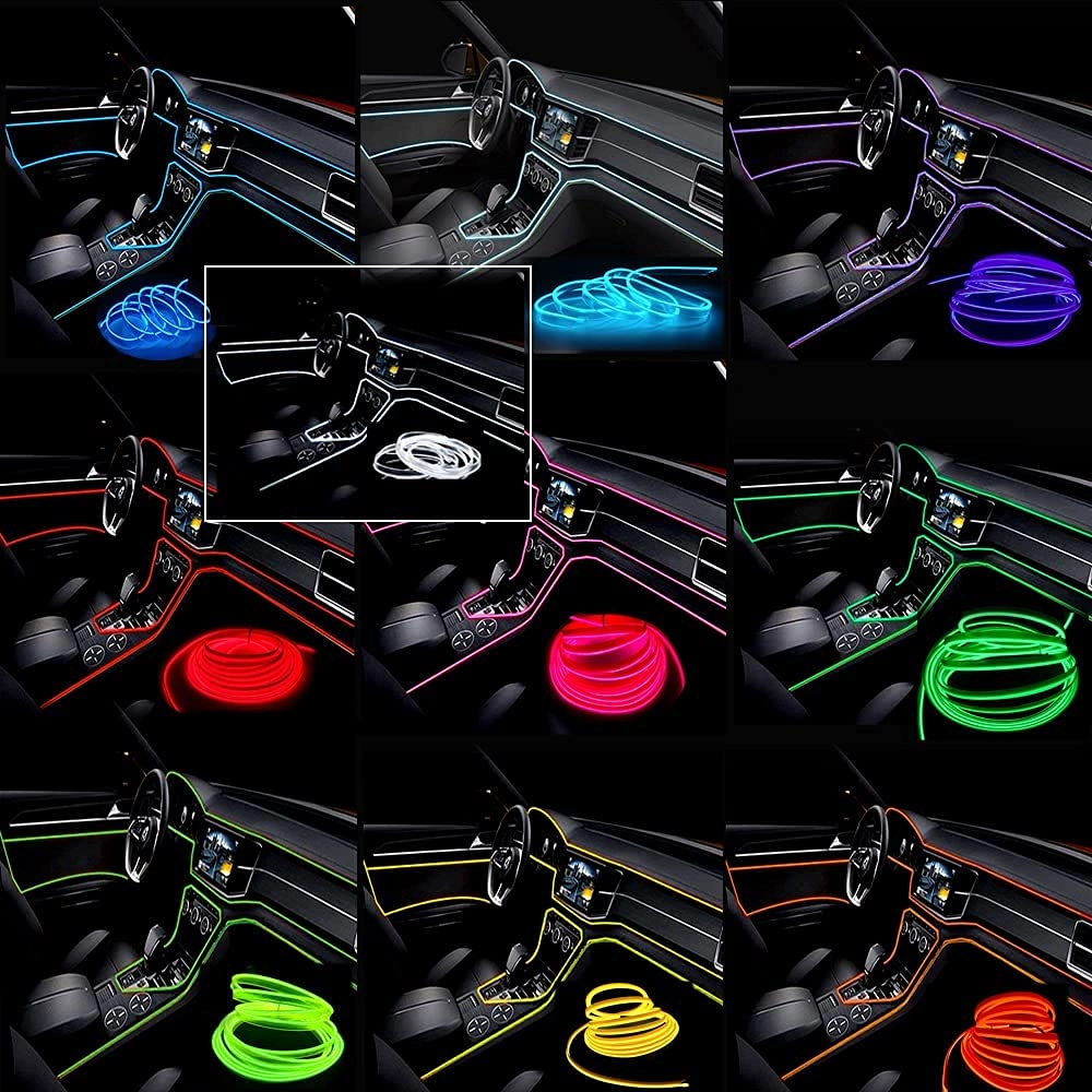 EL Wire Car Interior LED Kit - 5-meter