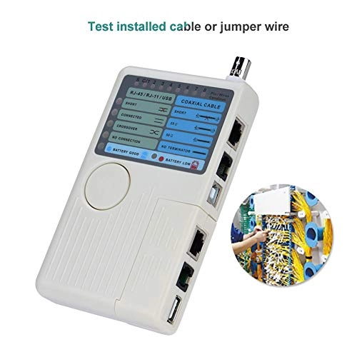 Optimal Shop 4 in 1 Network Cable Tester - RJ-11 RJ-45 USB BNC one-button automatic scan