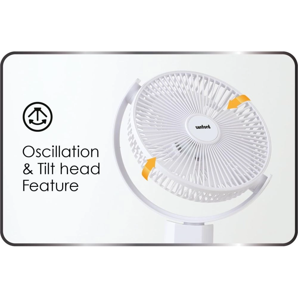 Rechargeable Stand Fan - White 25 cm