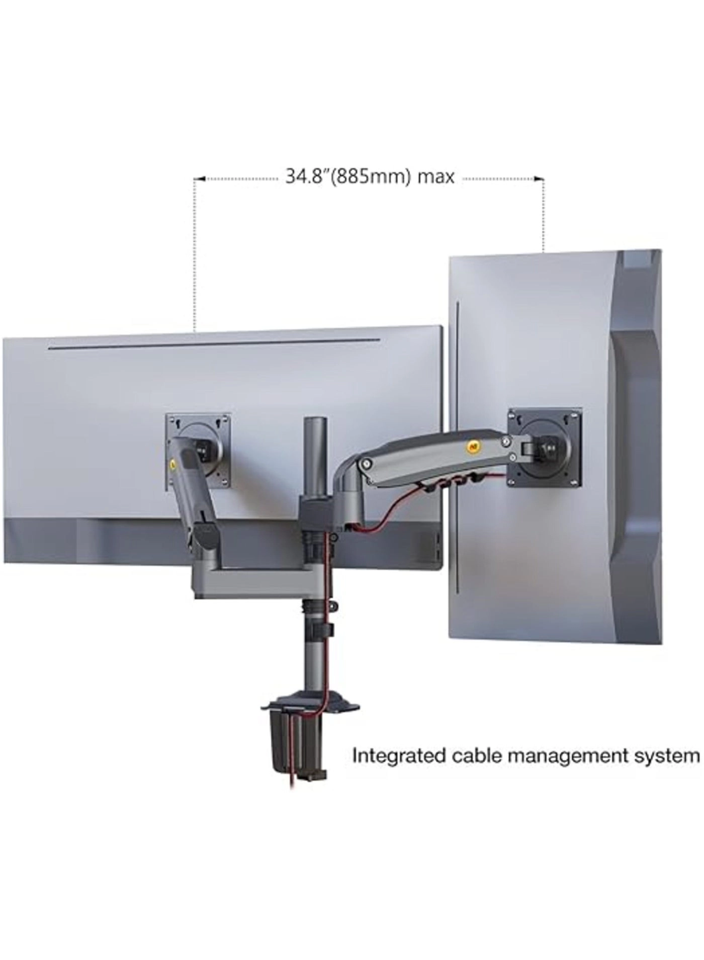 Dual Monitor Arm - 27 in 100x100mm