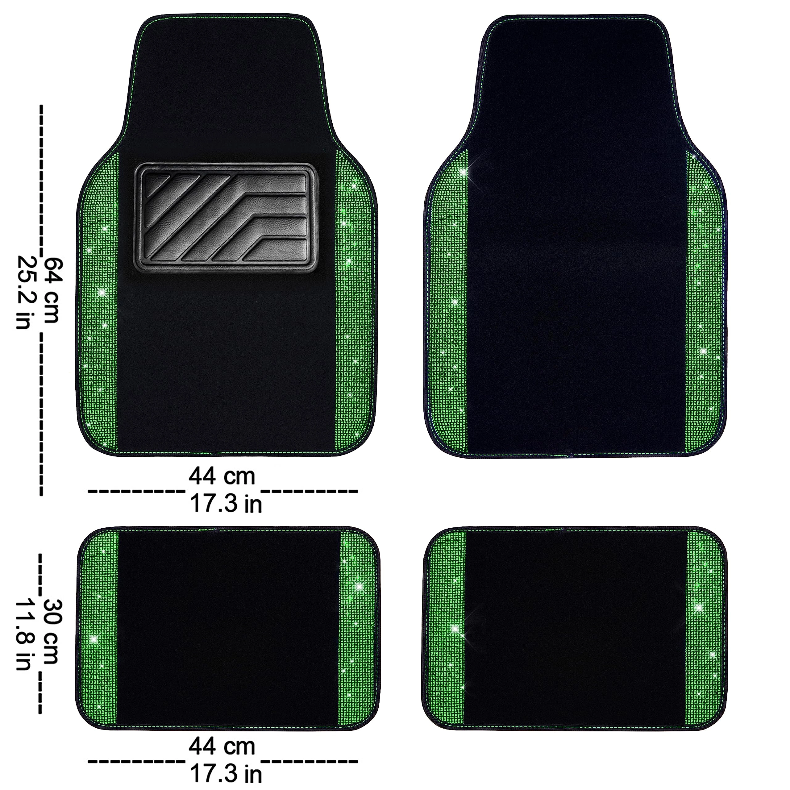 Bling Diamond Car Mats - 4.0 Count Universal Fit