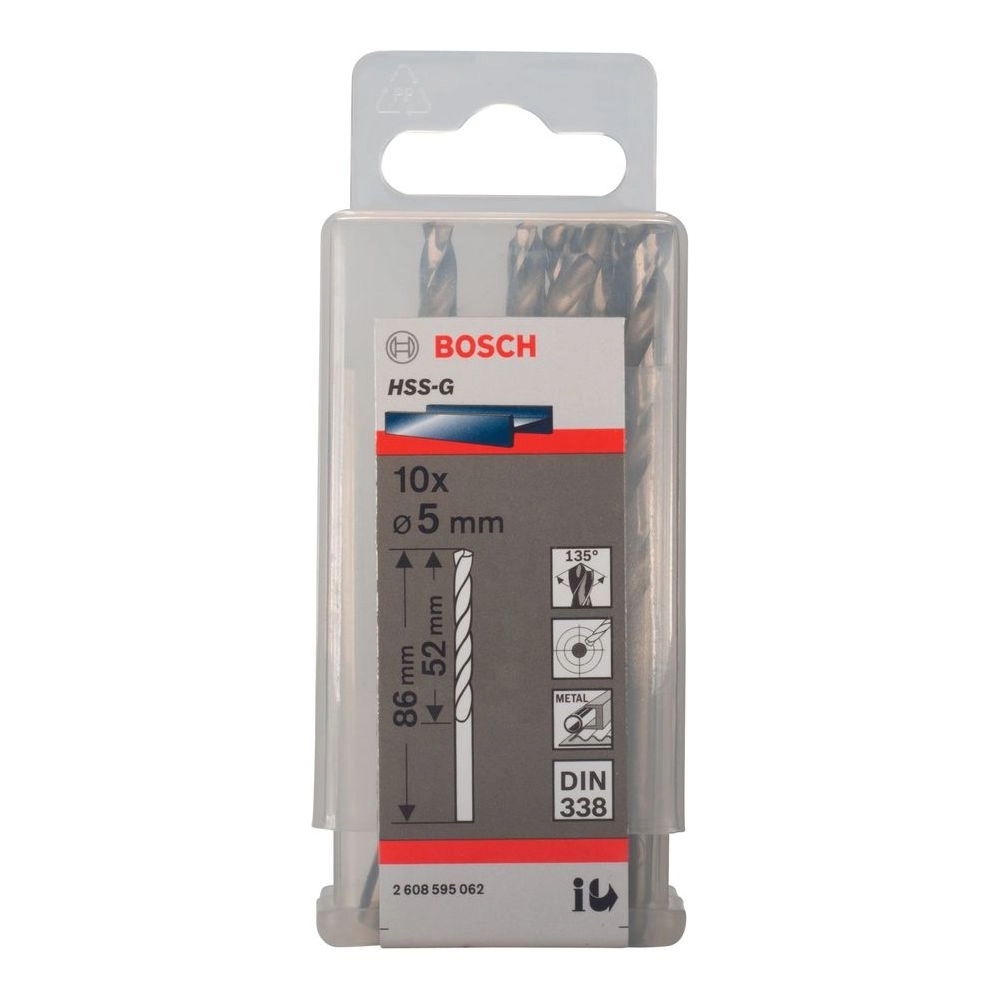 Bosch HSS-G Metal Drill Bits - 10 piece(s) Cobalt 5.0 mm