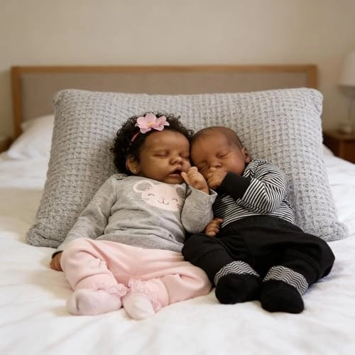 Reborn Baby Doll - 18 inch Vinyl African American Ages 3+ Bundle