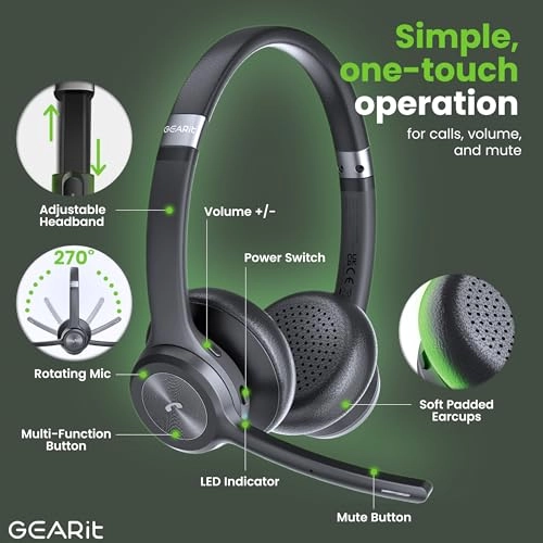 GI-HSET-BT-DUAL-BK-1 Wireless Headset