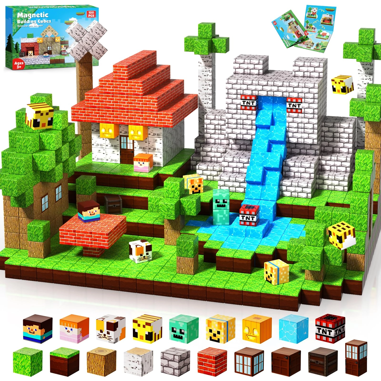 GraceDuck Magnetic Blocks - Windmill Falls Homes 150 pcs