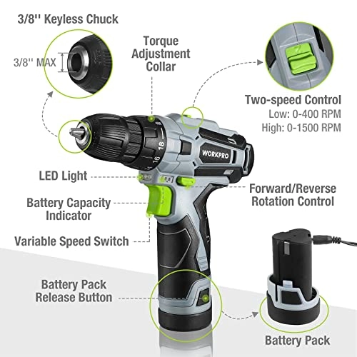 Cordless Drill Driver - 1.5 Ah 12V