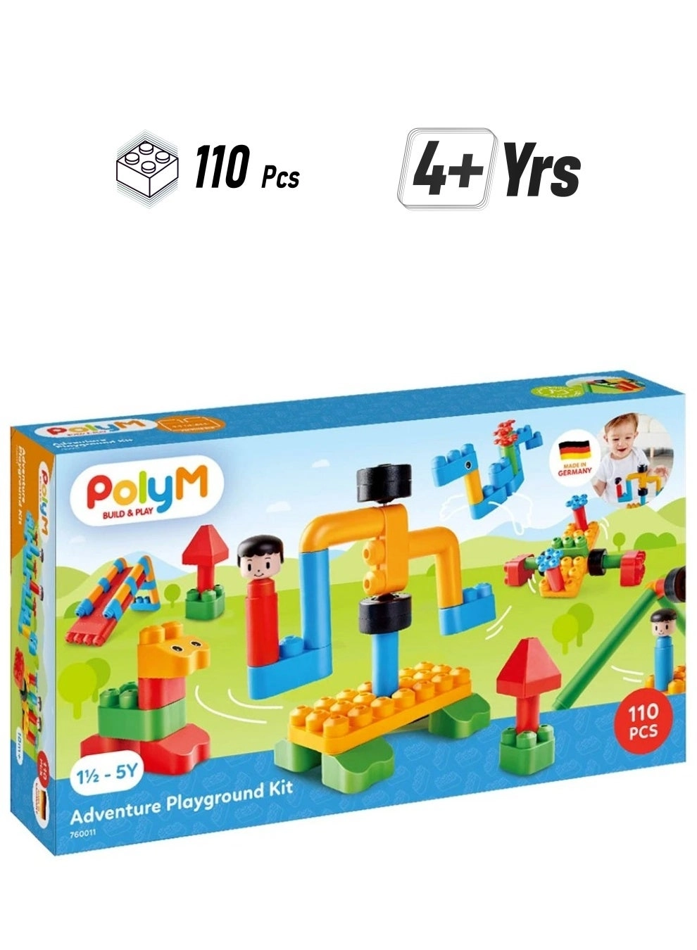 PolyM Adventure Playground Kit - Construction 110 pcs
