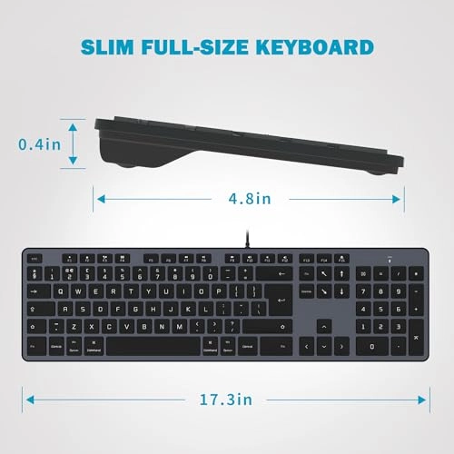 Slim USB Wired Keyboard - UK Wired