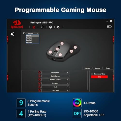 M815PRO Gaming Mouse - Wireless