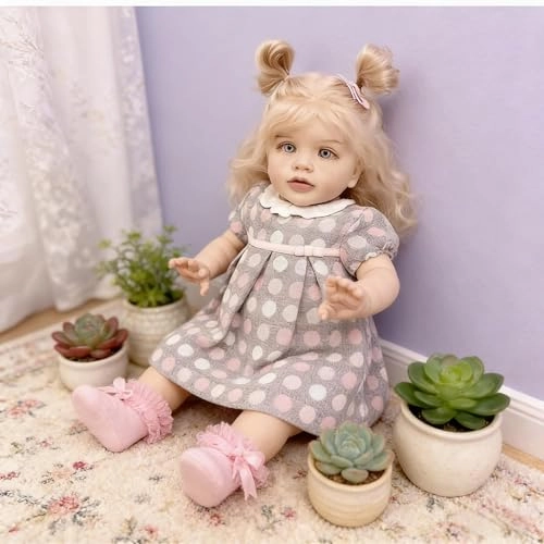 Pippa Reborn Baby Doll - 26 inch Cotton Vinyl Hand-rooted Curly Hair Ages 3+