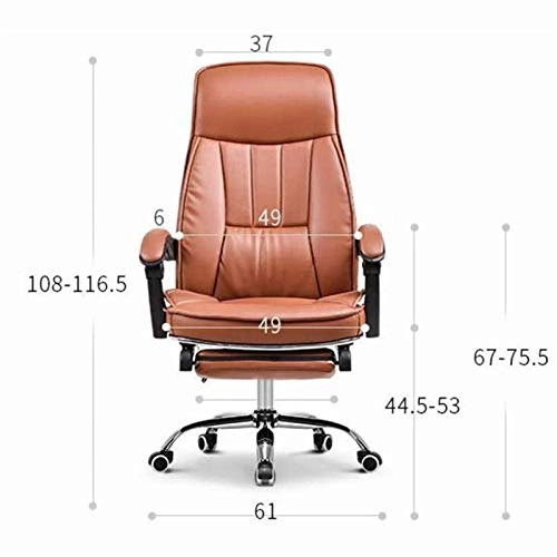 Desk Chair - PU Leather Brown High Back