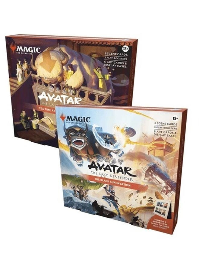 Avatar: The Last Airbender Scene Box 1 - The Black Sun Invasion - 6 Traditional Foil Borderless Scene Cards 6 Art-Only Scene Cards 3 Play Boosters Bundle