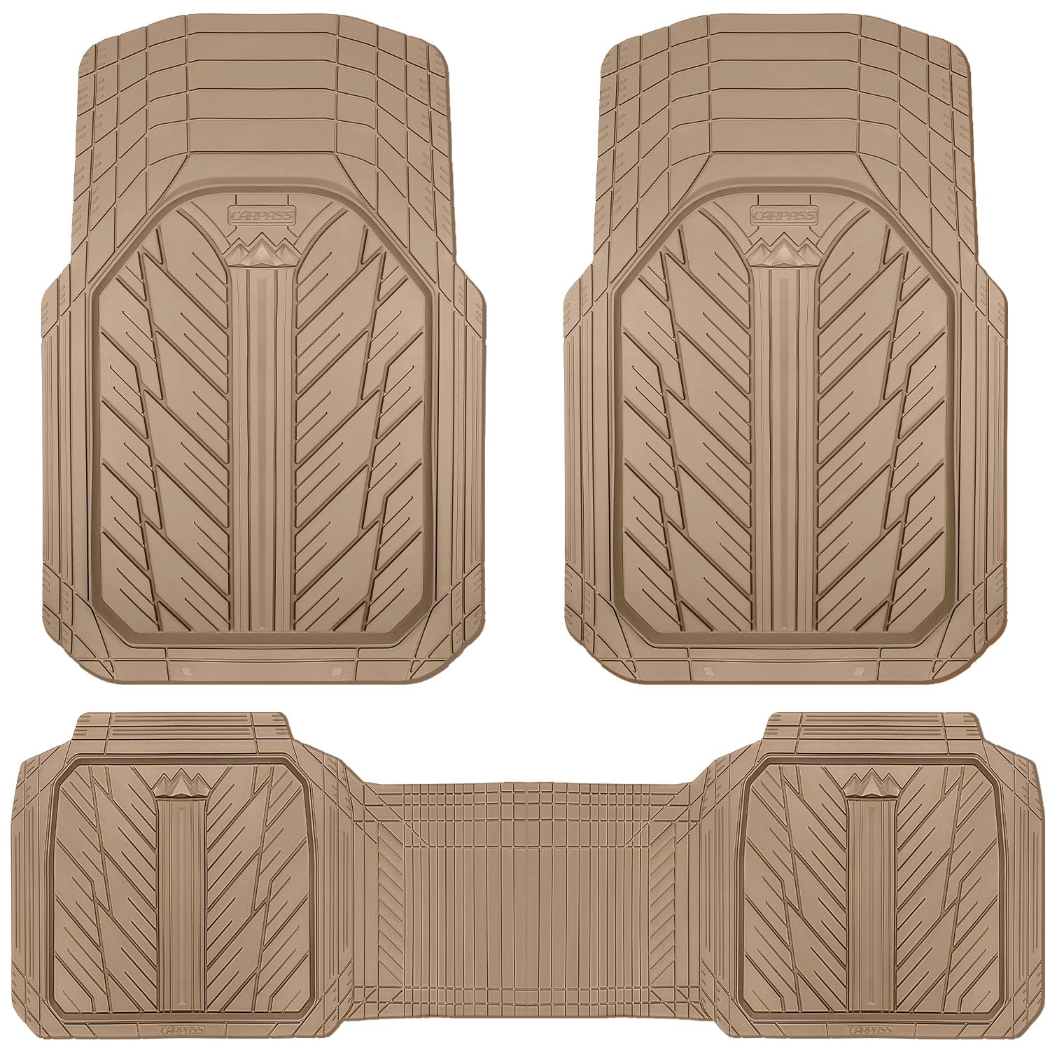 Rubber Floor Mats - All Weather Trim-to-Fit 3-Piece