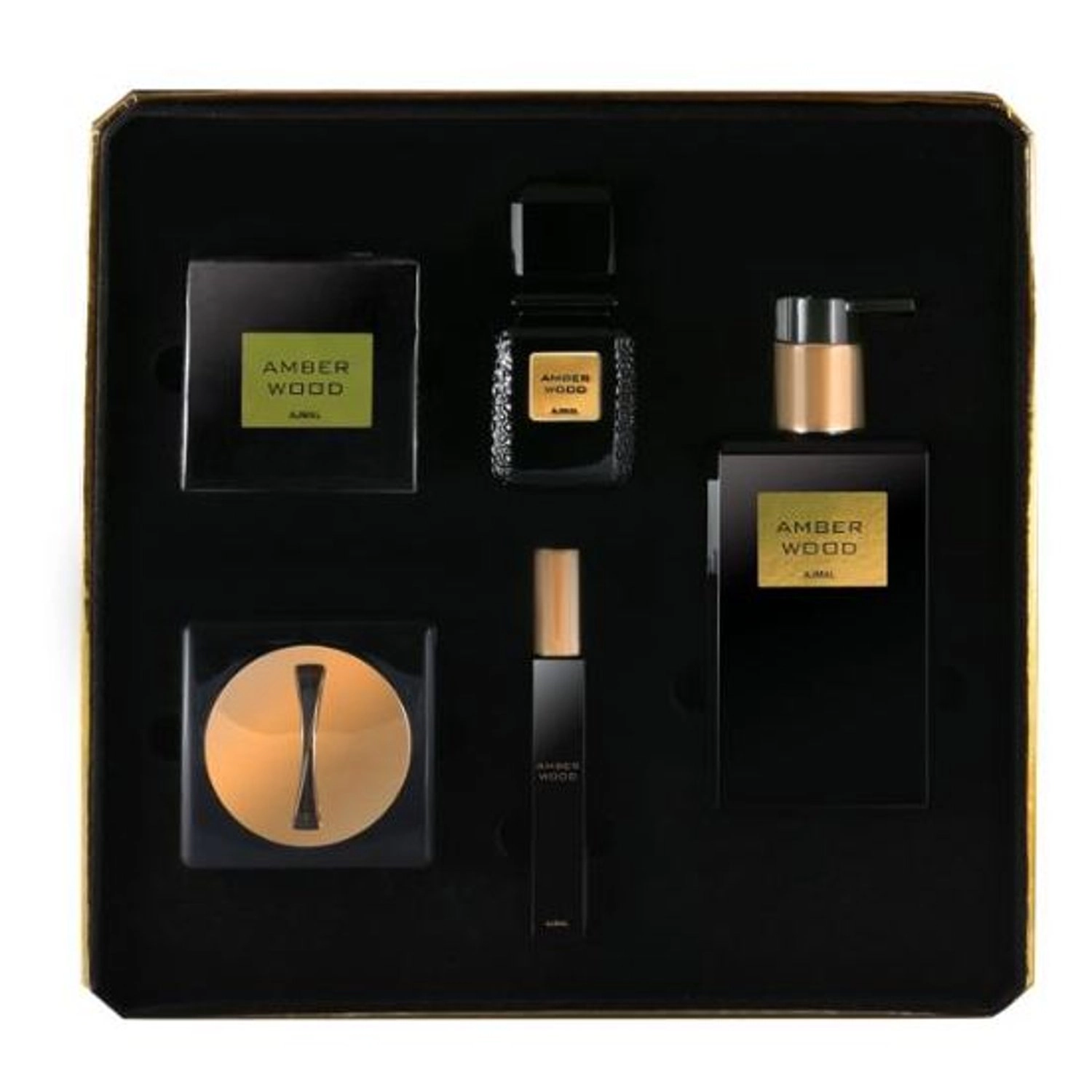 Amber Wood - 50ml EDP + Body Butter - 200ml + Soap - 50g + Shower Gel - 200g + Hair Perfume - 8ml