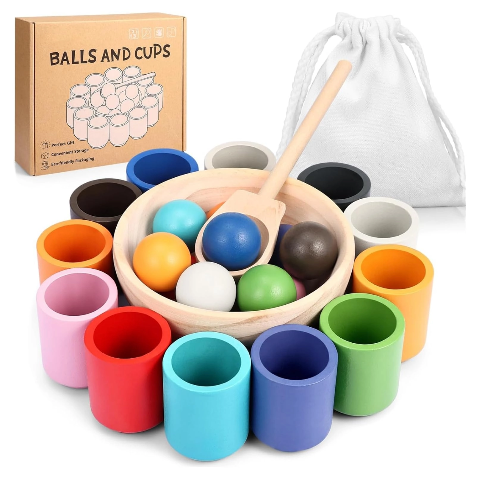 AM ANNA Rainbow Balls in Cups - 1 Year Old Up 12 piece(s)