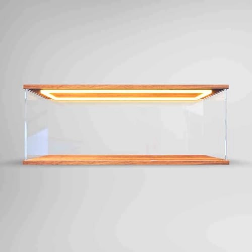 Display Case - 60x30x20cm Acrylic Golden Oak Backlight
