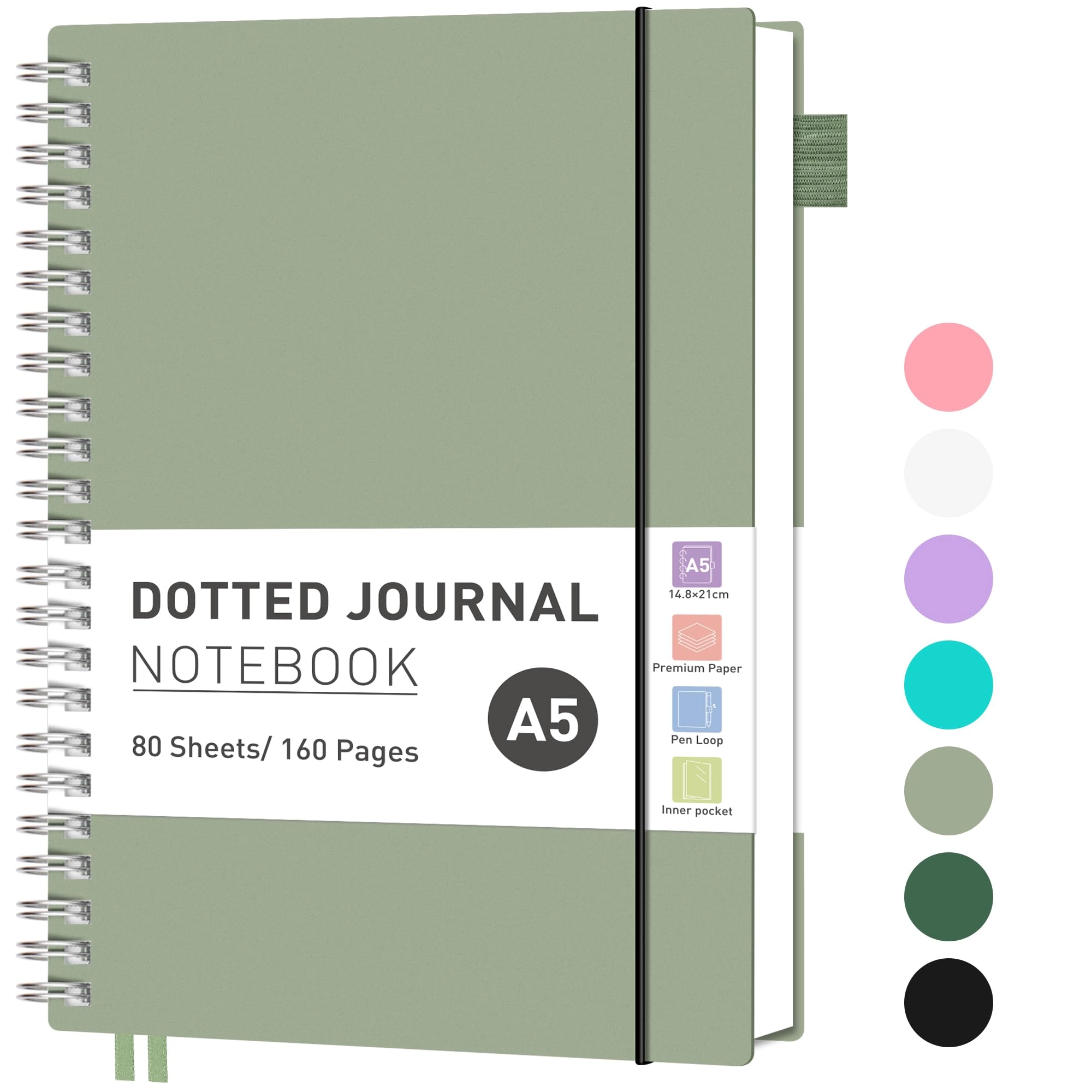 Bullet Dot Journals A5 Spiral - Dotted 80 Sheets