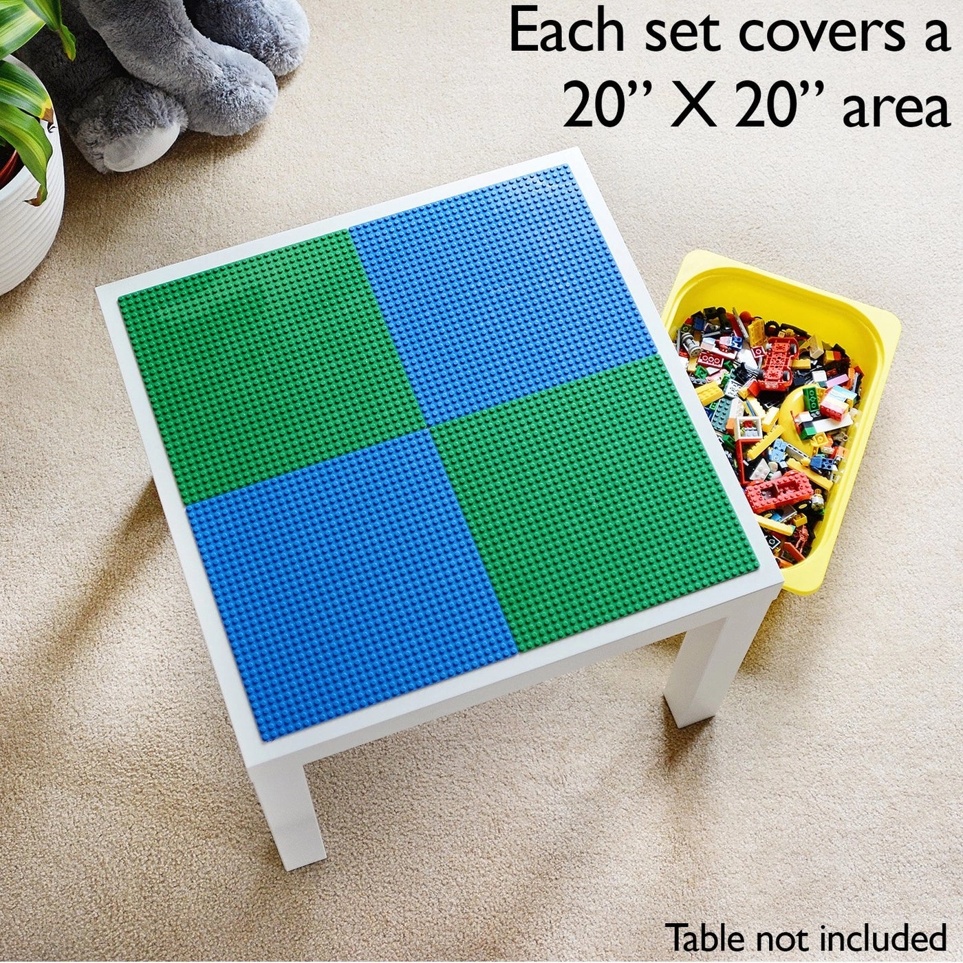 Peel-and-Stick Stackable Baseplates - 4 pcs