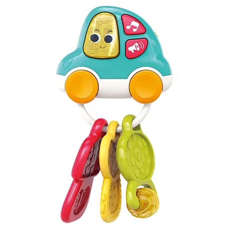 HOLA Baby Rattle Teething Car Toy - High-quality plastic with food-grade silicone.