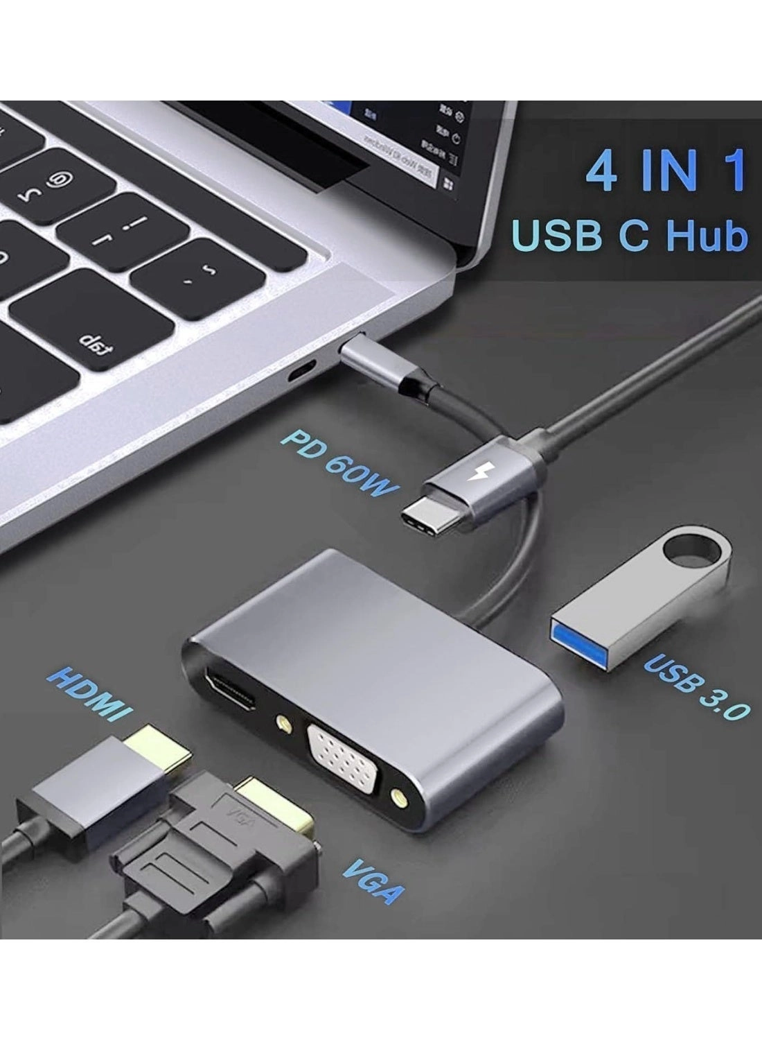 USB C to HDMI VGA Adapter - USB 3.0 3840*2160@30Hz