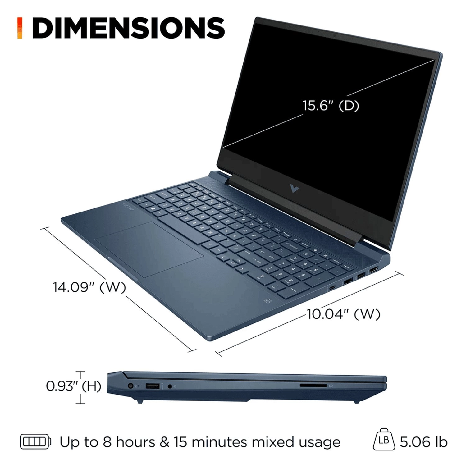 Victus 15 - 15.6'' Core i5-12450H 8GB DDR4 512GB SSD