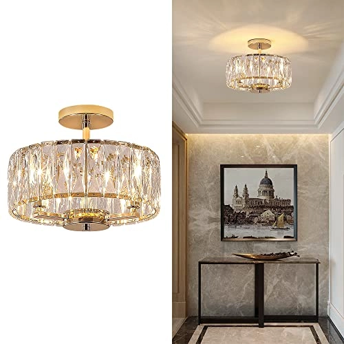 Modern Crystal Chandelier - French Gold 3-Lights