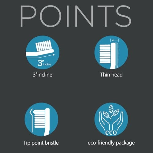 Ionic Toothbrush Replacement Brush Head - 4 Count 3 Row Rubber Point Bristle