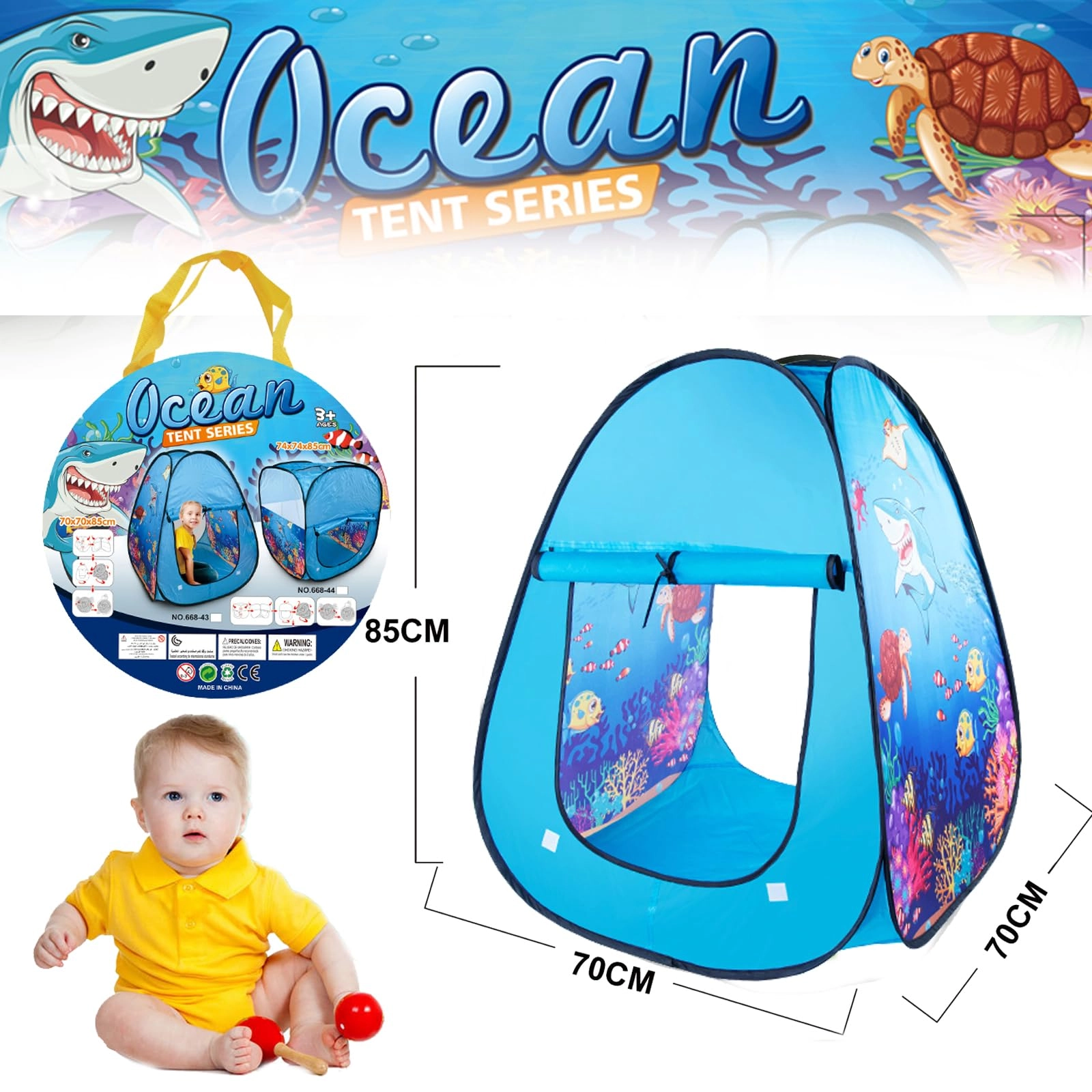 Kids Play Tent - Dinosaur One Size Portable