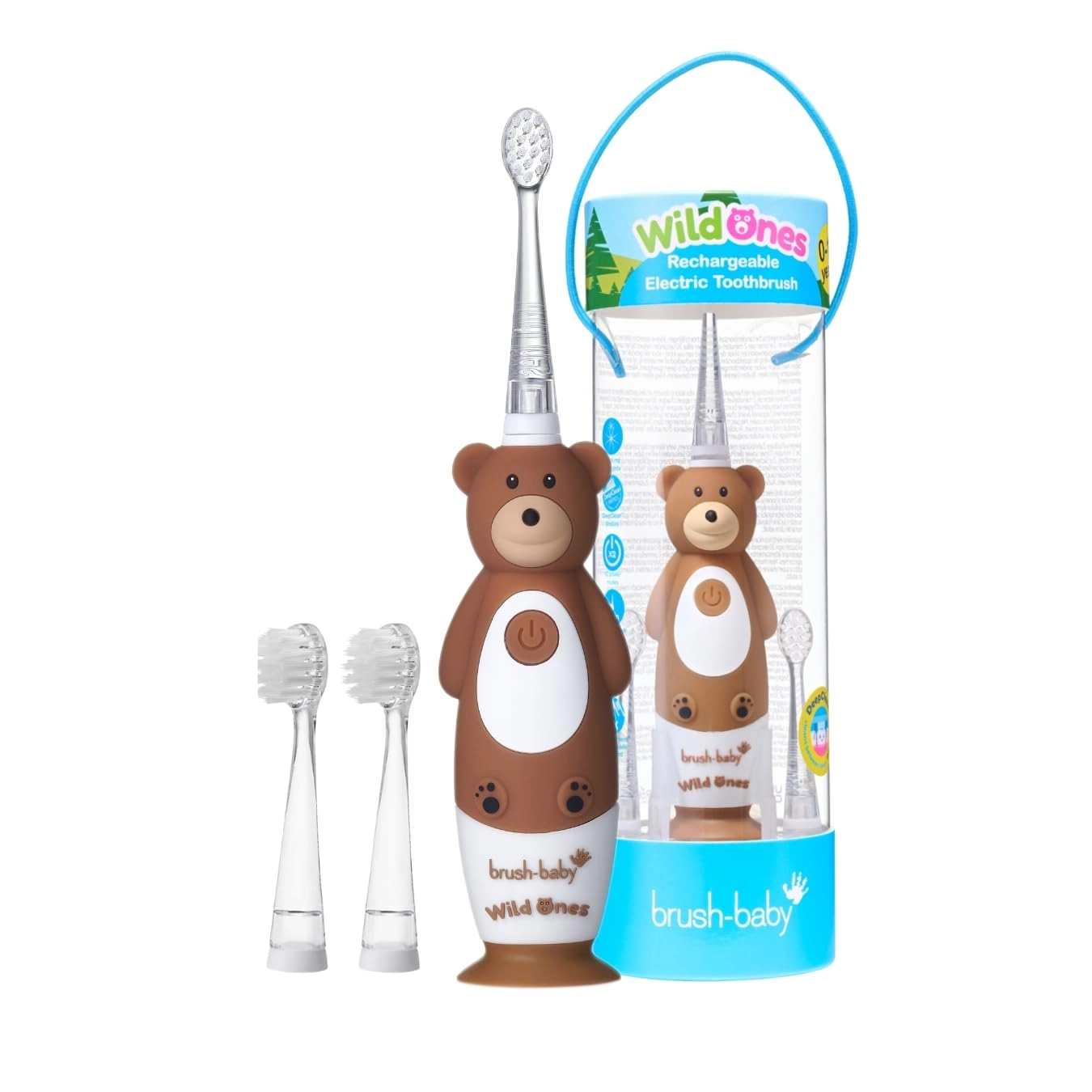BrushBaby Kids Rechargeable Electric Toothbrush - 0-10 Years Bear Design