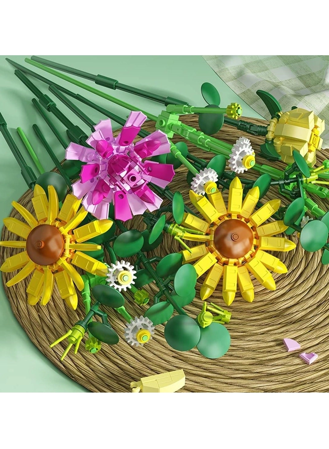 Flowers Bouquet Building Sets - Building Bricks DIY with Lights