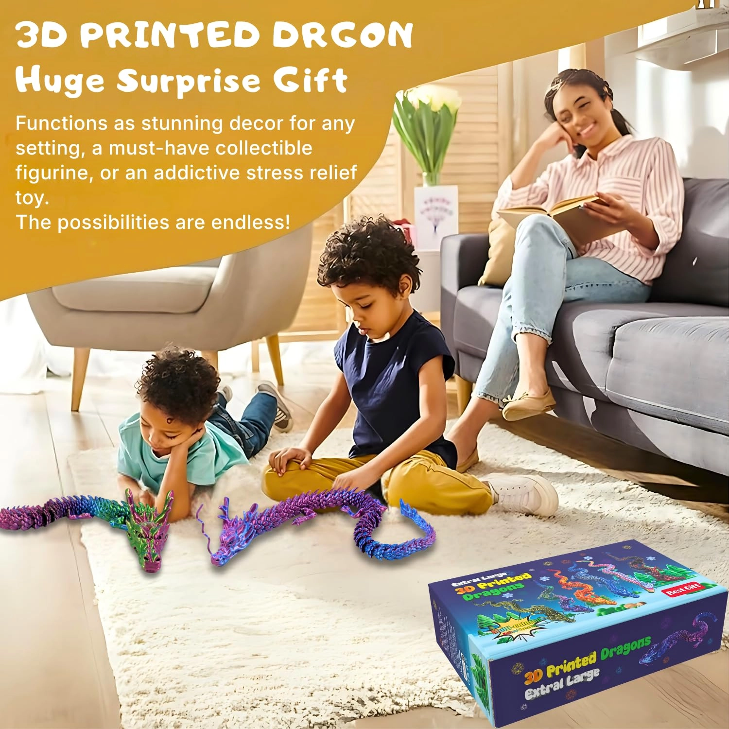 3D Printed Dragon - 8 years and up