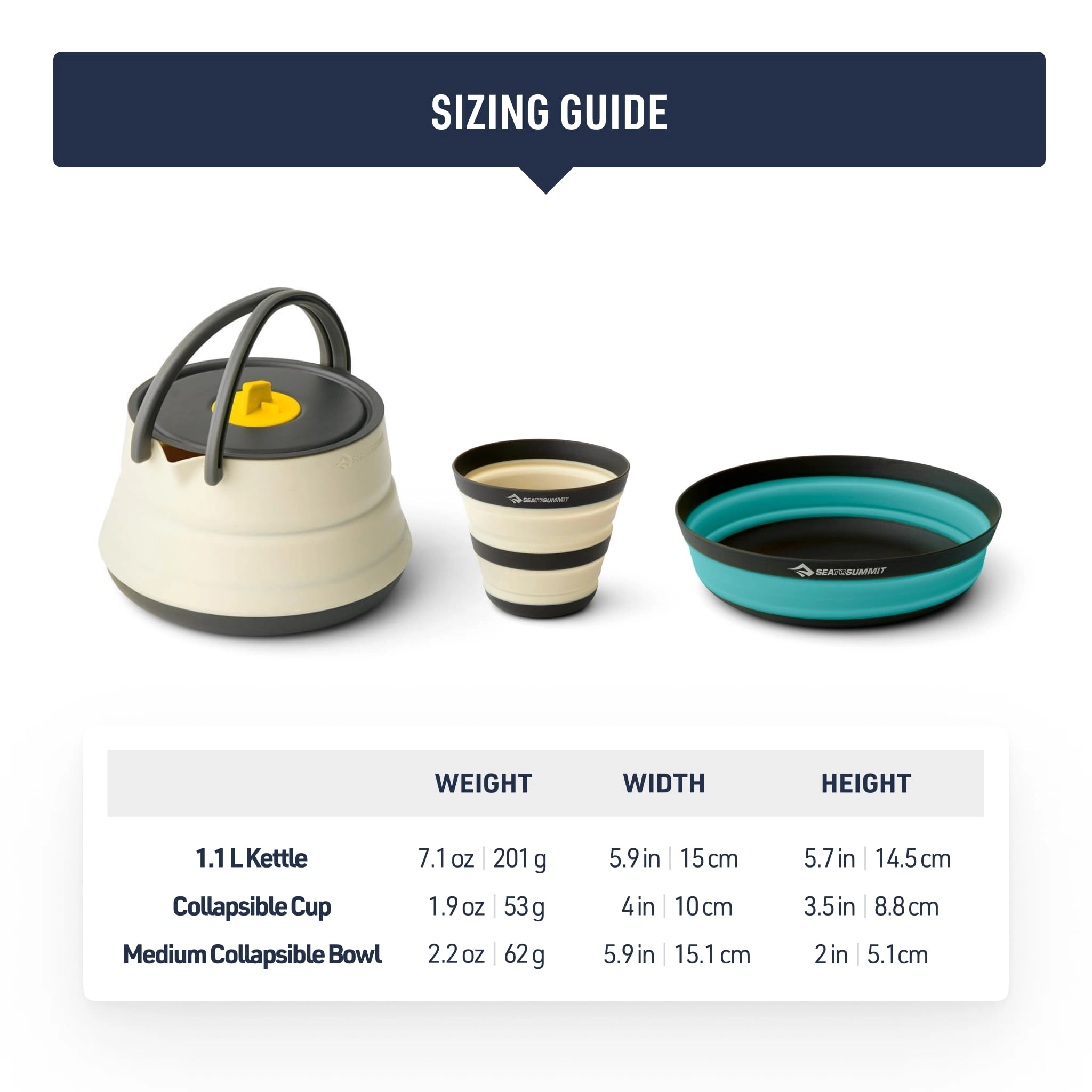 Frontier Ultralight Collapsible Kettle Cook Set - 3 1.3 liter