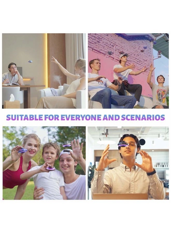 Hand Operated Mini Drone - Fidget Flying Spinner, LED Lights, USB Rechargeable