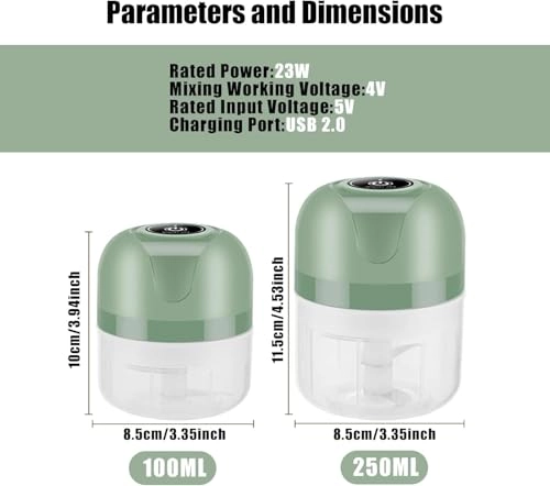 Mini Food Chopper - 8.5oz 3.3oz Cordless Rechargeable