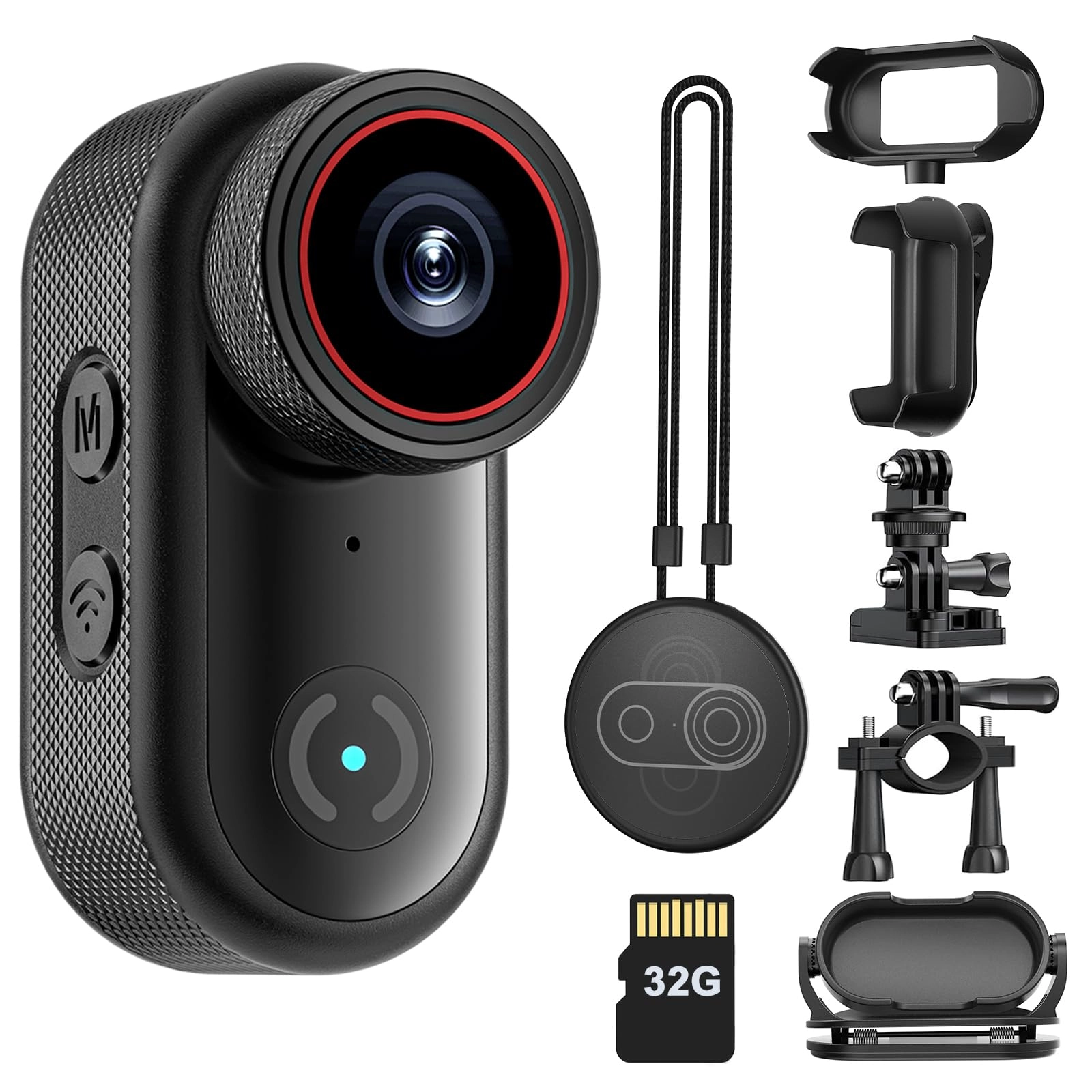 Goluckog 4K Thumb Action Camera - 32GB 30FPS