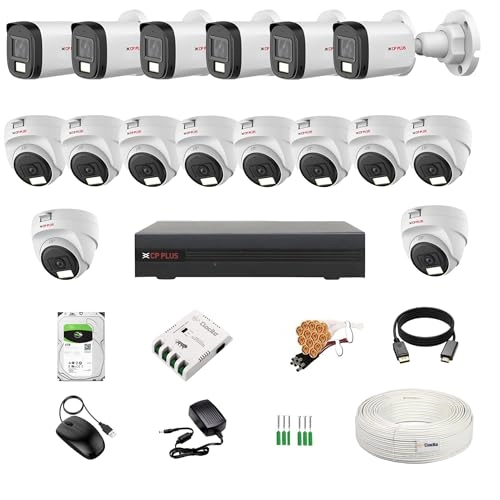 illumax DVR - 16CH + Dual Light Dome Camera + Dual Light Bullet Camera + Hard Disk - 4TB + 8Ch SMPS + CCTV Cable + BNC/DC