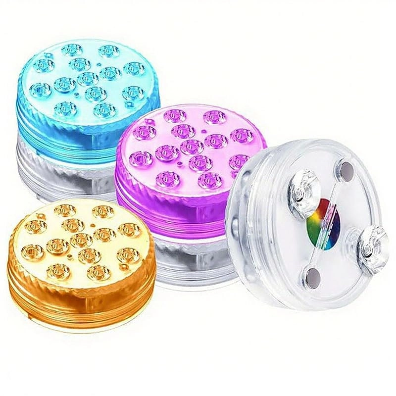 MKLX Submersible LED Lights - 10 LED 16 Color Changing 4 Piece Set