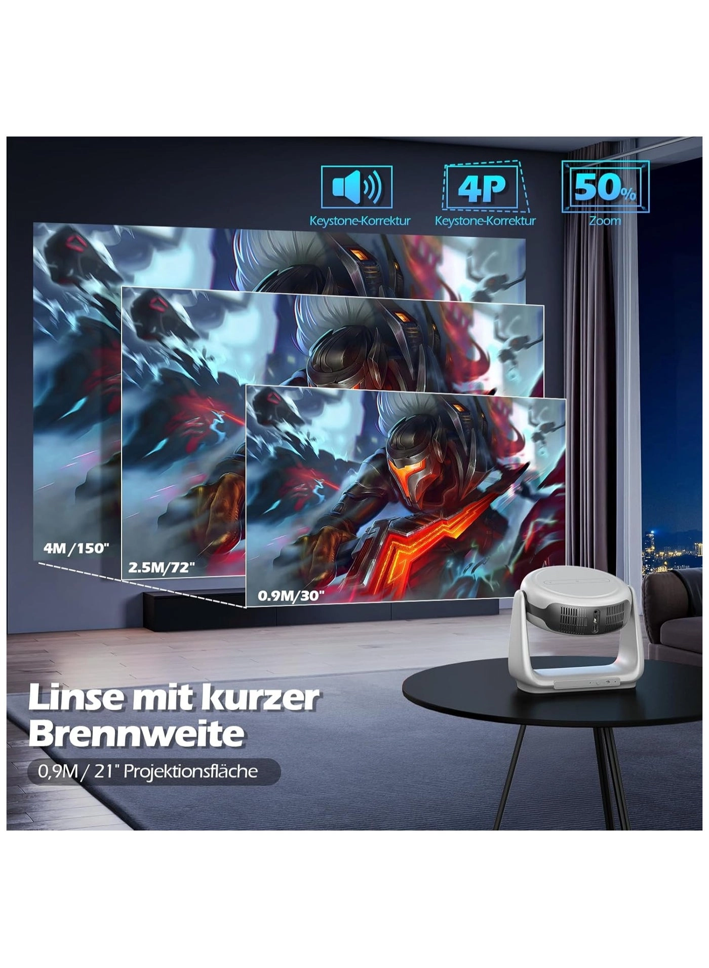 Battery Projector Outdoor 4K