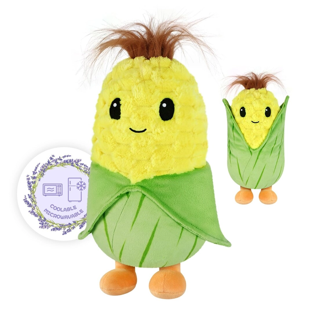 suzzipals Corn Microwavable Stuffed Animal - Heatable Coolable