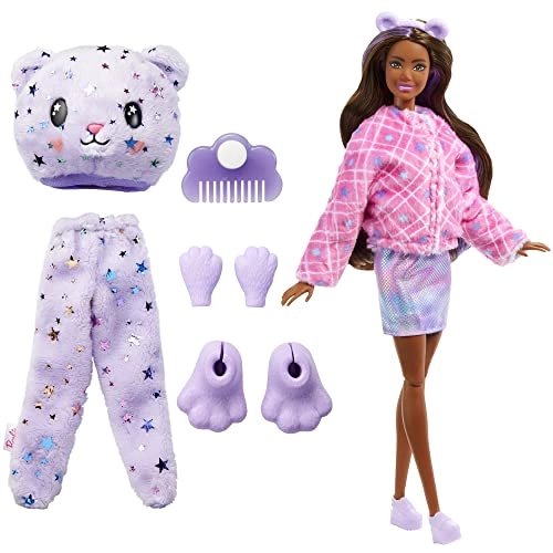 Barbie Cutie Reveal Fantasy Series Doll - 10 Surprises Teddy Bear Plush Color Change Ages 3+