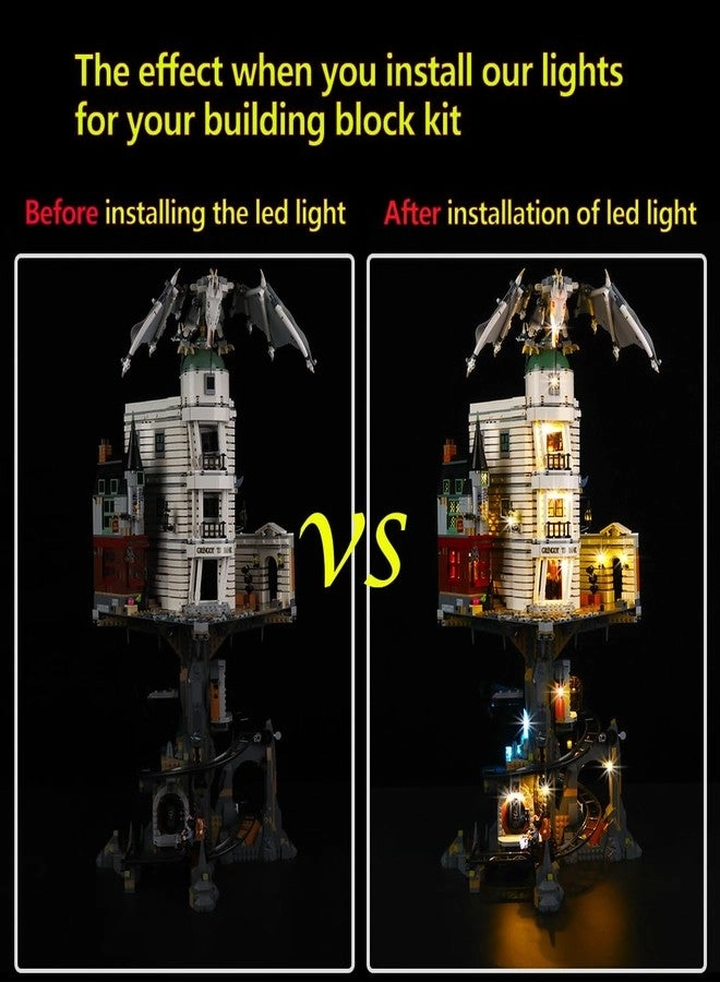 LED Light Kit - Compatible with Lego 76417 Gringotts Wizard Bench Remote Sound Version