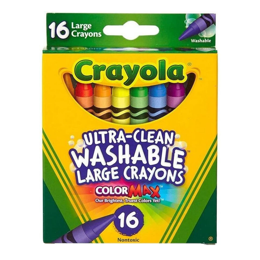 Ultra-Clean Washable Large Crayons - 16 Ct