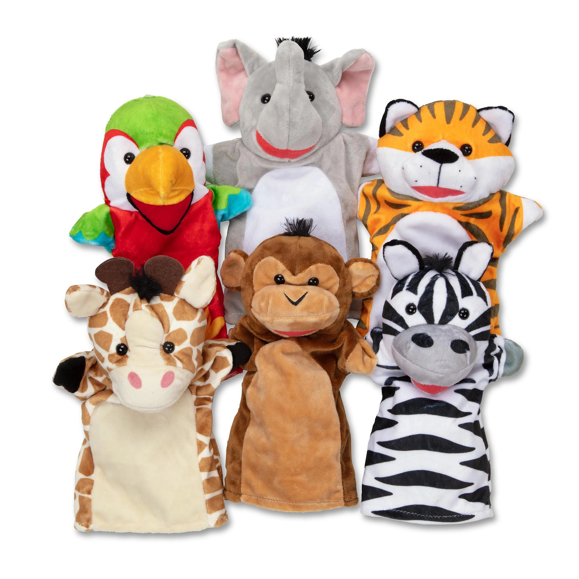 Melissa & Doug Safari Buddies - Hand Puppets 6 Pieces