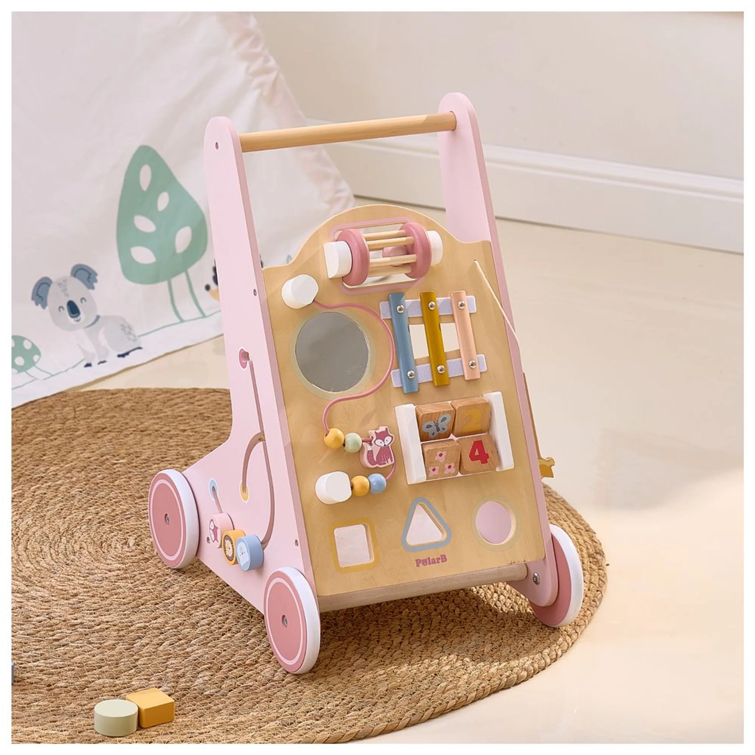 Wooden Baby Walker - 12 months+ Built-In Storage