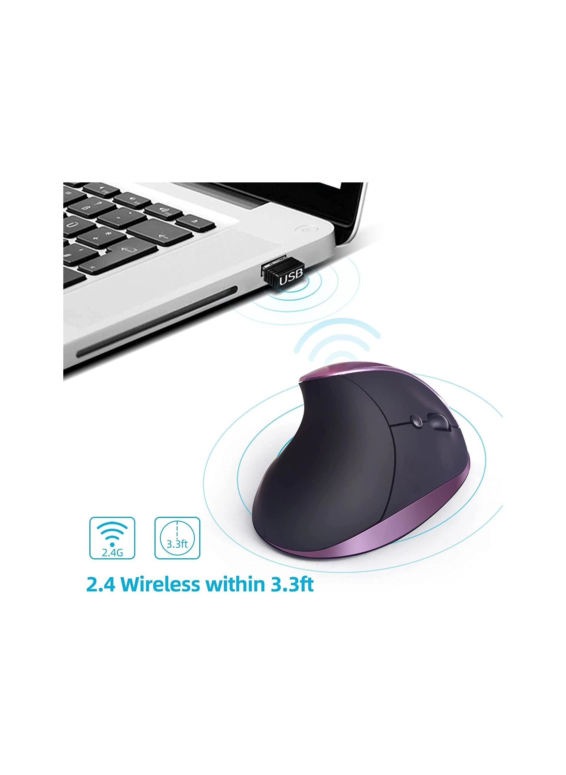 SMK-3381 Ergonomic Vertical Mouse - Wireless