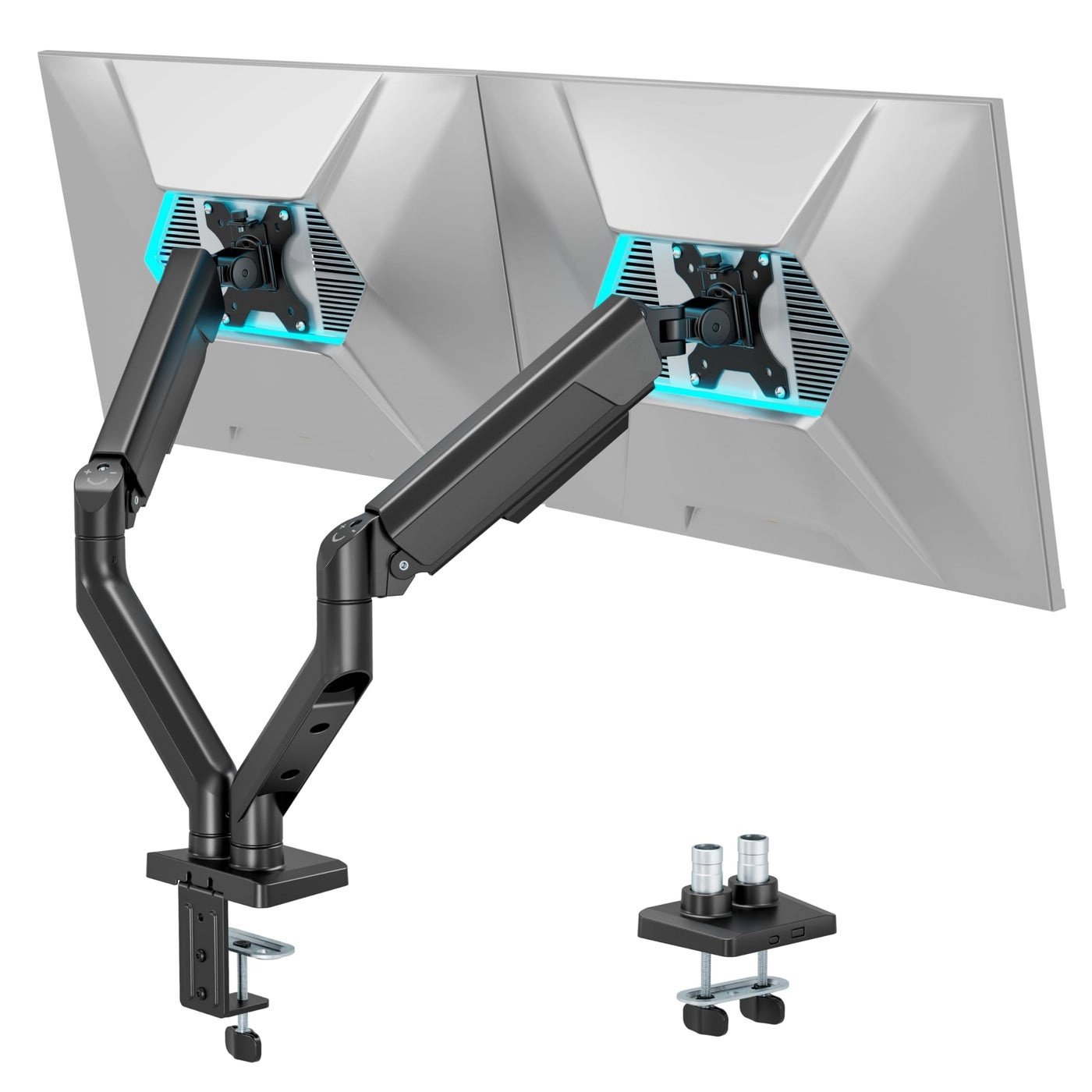 ARES WING Dual Monitor Mount - 2 Monitors 17-35 Inch VESA 75x75 or 100x100mm