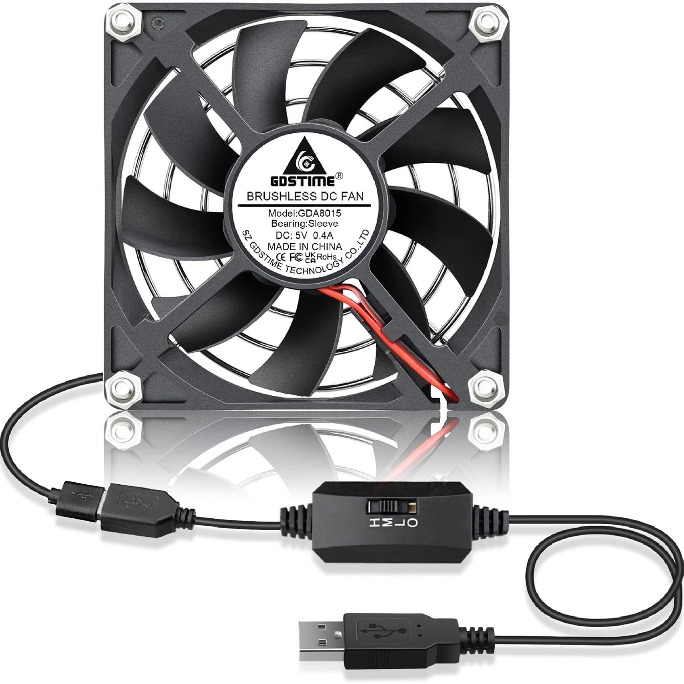 GDSTIME Brushless Cooling Fan - 80mm