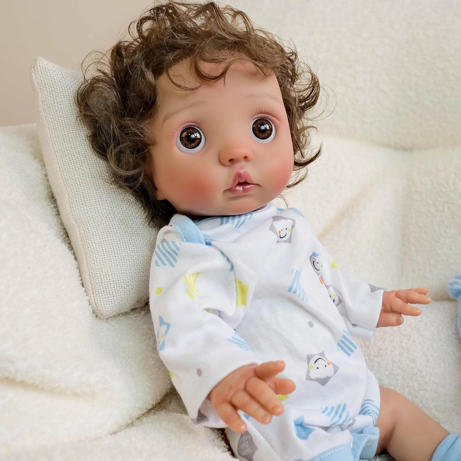 RXDOLL Peeka Reborn Baby Doll - 16 Inch Vinyl Dark Brown Skin Ages 3+
