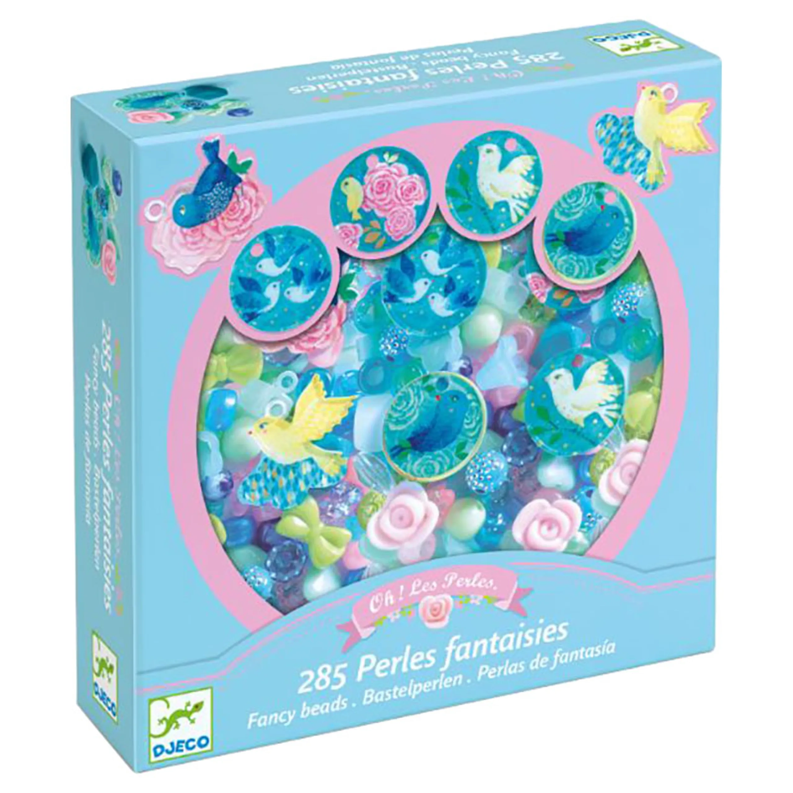 DJECO Birds Fancy Beads - 285 beads 6m thread